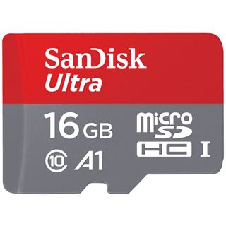 16 GB SanDisk Ultra microSDHC Class 10 UHS-I A1 Retail inkl. Adapter